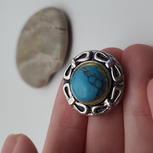Turquoise and‎ bows necklace pendant - Picture 1 of 2